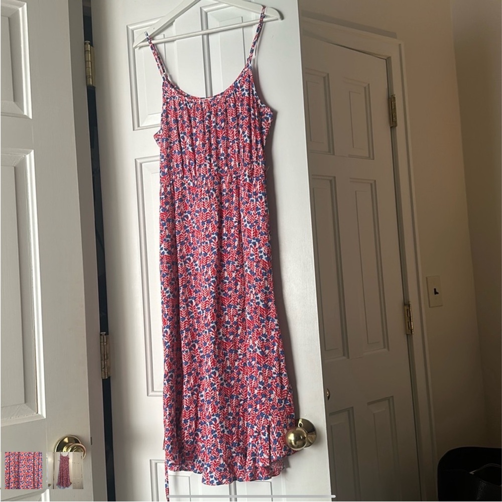 J. Crew Floral Maxi Dress - Red and Blue